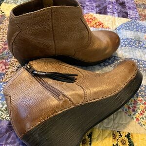 Dansko Tan Leather Ankle Booties